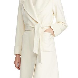 Lauren by Ralph Lauren Cream Belted Wrap Coat